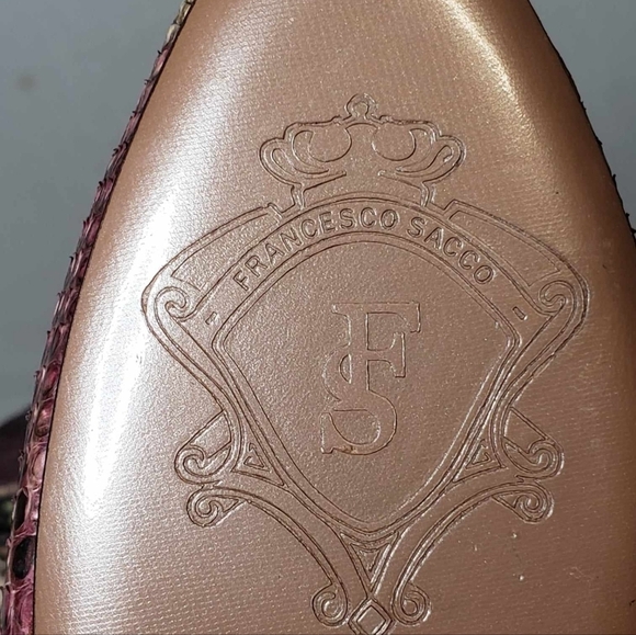 Francesco Sacco Python Skin Ankle Boots SZ 38.5 Made in Italy NEW - Picture 7 of 15